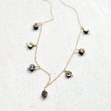 Tiny Abalone Puffed Coin Necklace