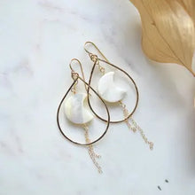 Mother of Pearl Crescent Moon Earrings